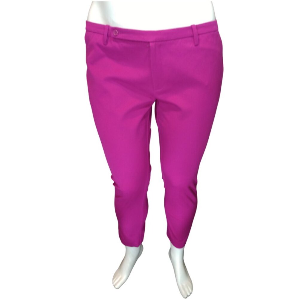 Fuchsia Mid Waist Straight Hip Pant